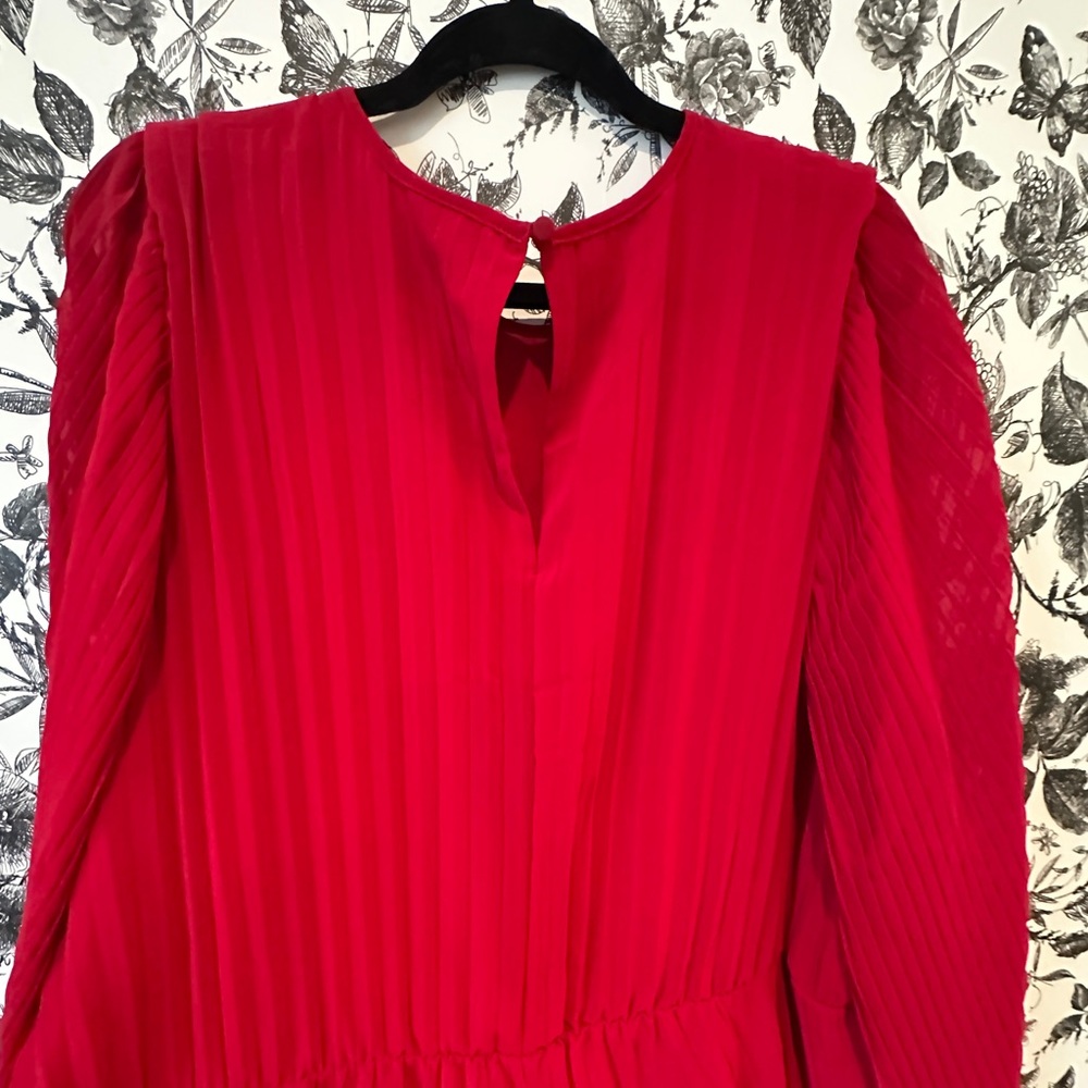 City Chic Vibrant Red Dress Long Sleeve Women’s Size 24 XXL Elastic & Flowy - Picture 5 of 8